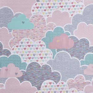 Pink Novelty Fluffy Cloud Print Window Single Panel 50"Wx 63"L Blackout Thermal